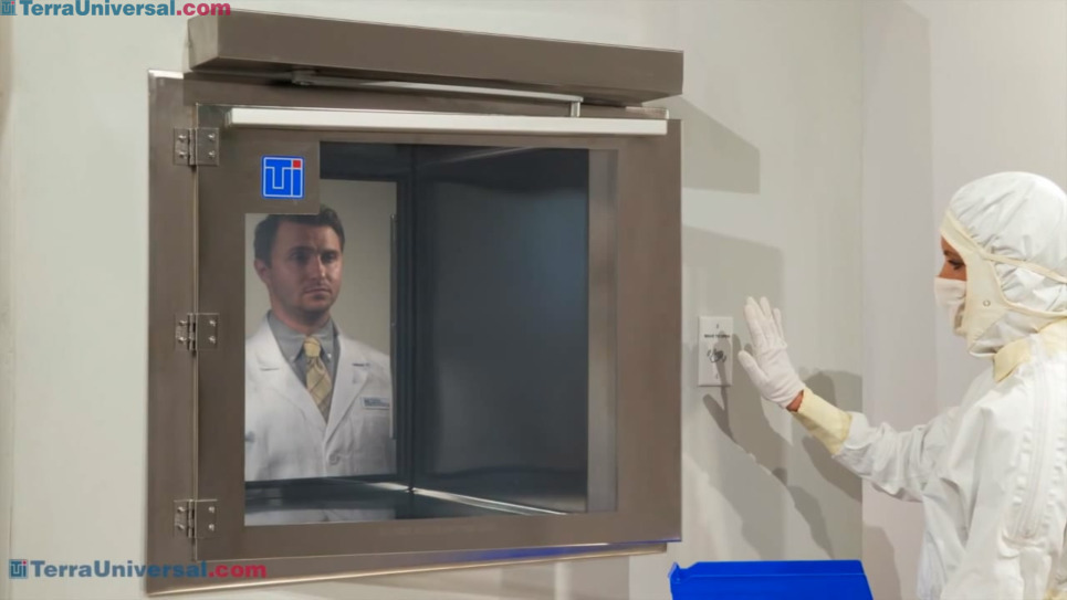 this video shows how the hands-free operation of the automatic pass-through door minimizes the potential for touch contamination