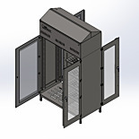 Double Sided Garment Cabinet; 120 V Filter/Blower; 304 SS, SDPVC Windows, 52