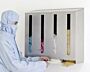 304 stainless steel wall-mount dispensers include slots for dispensing packaged gloves  |  4951-46-2 displayed