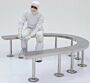 Solid Top Floor Mounted Modular Benches with Model  |  9599-00-2 displayed