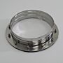 Exterior of 304 stainless steel glove port; 12” diameter round, with neoprene gaskets  |  1672-08-2 displayed