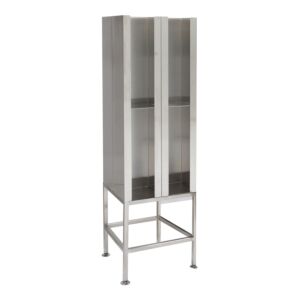 Garment Dispenser Station; 8 Compartments, Double Sided, 304 Stainless Steel, 24" W x 24" D x 62.25" H
